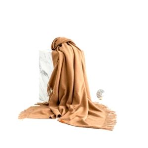 Camel Cashmere Throw Blanket
